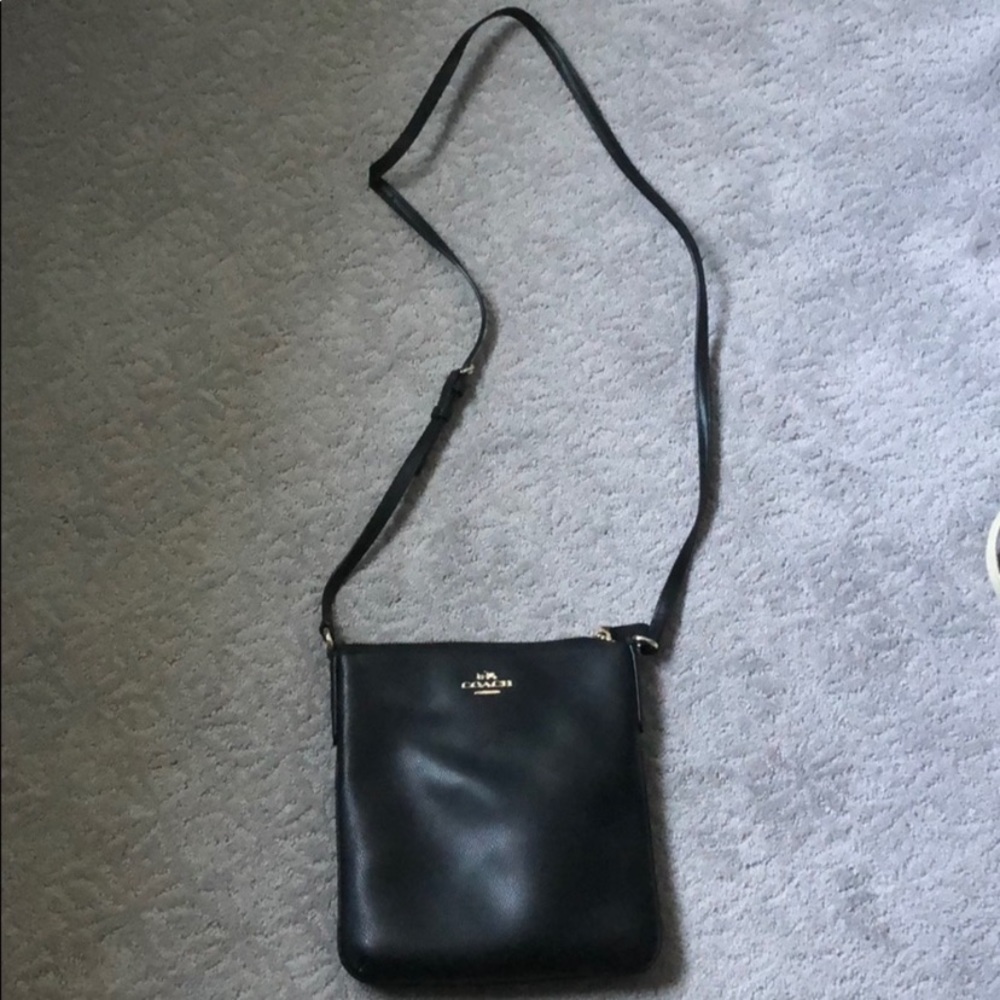 Coach purse black leather! Authentic!